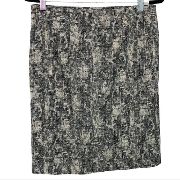 MM.LaFleur Noho Skirt Crackle Print Black Cream Women’s Size 8 Italian Jacquard - Picture 5 of 8